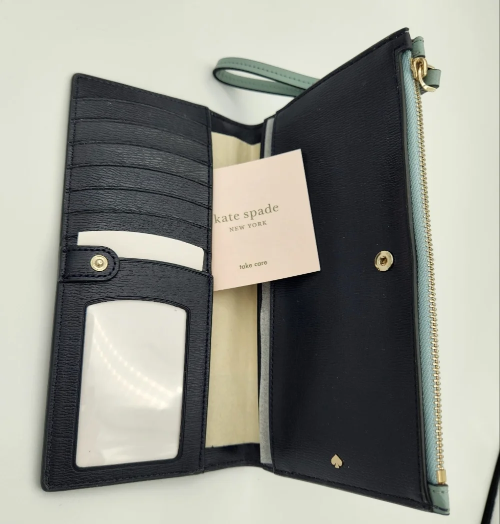 Kate Spade Spencer Continental Wristlet In Frosted Spearmint‎ NWT